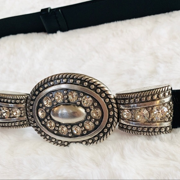 Chicos Rhinestone Bling Leather Statement Belt M!L - Picture 11 of 12